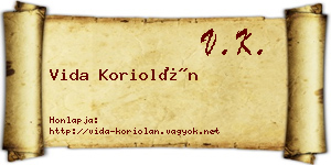 Vida Koriolán névjegykártya