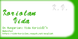 koriolan vida business card